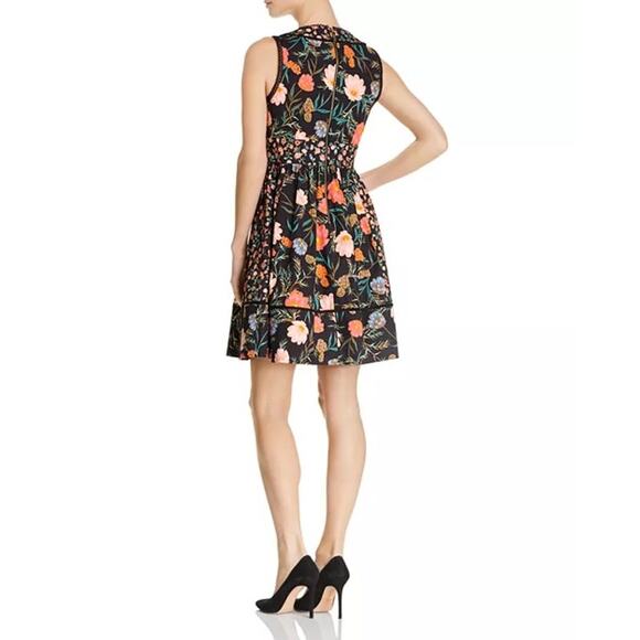 Kate Spade Floral Mixed Blossom Fit-and-Flare Dress Cotton Sleeveless womens 12 - Picture 9 of 16